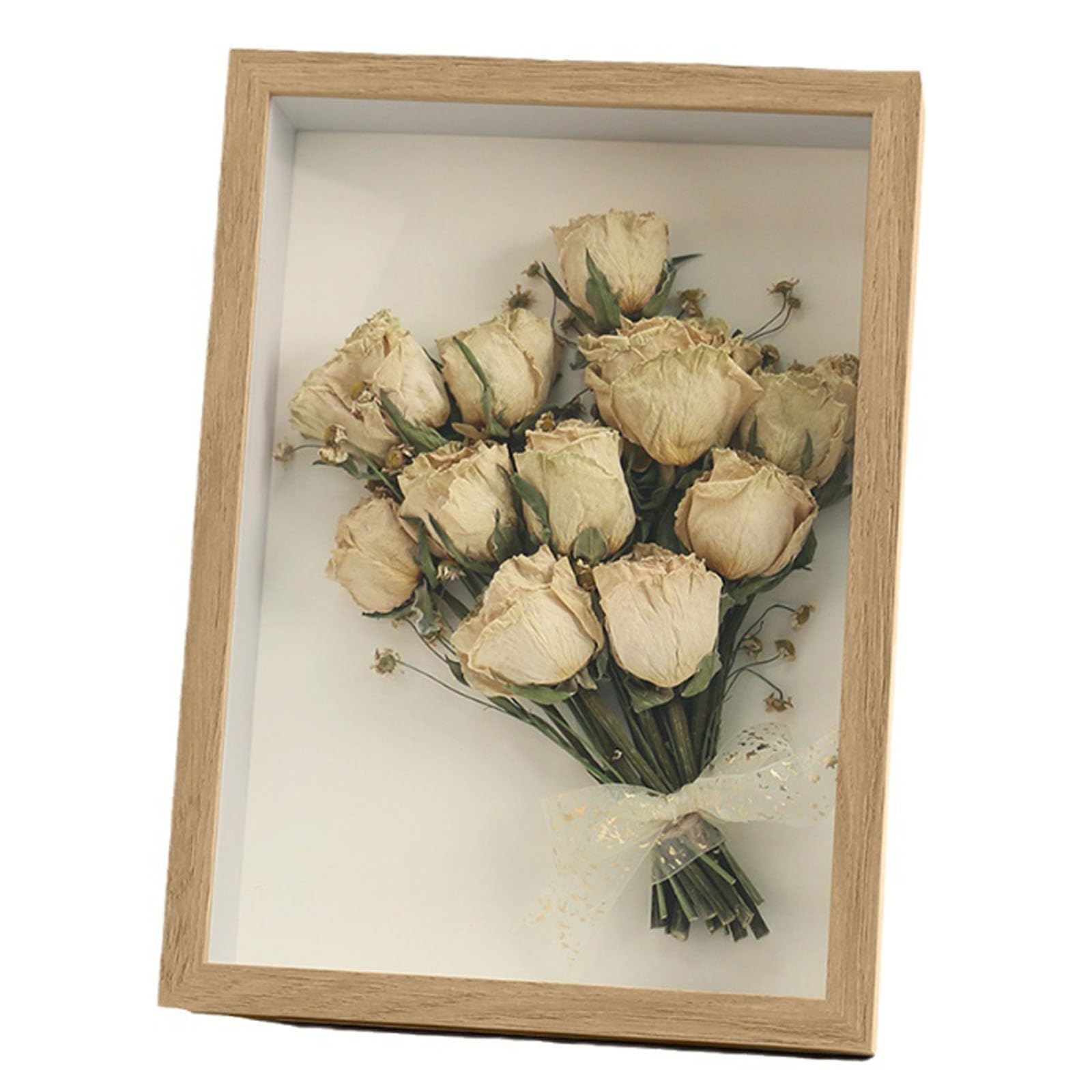 Cadre photo boîte d'affichage profond bois 30x40 pour bouquets séchés