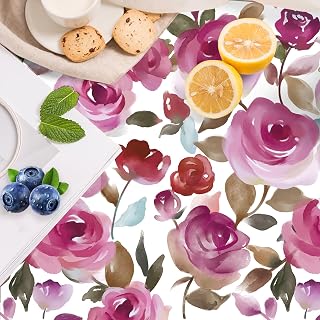 HAOKHOME Self Adhesive Shelf Liner Purple Rose Floral Cabinet Drawer Liners | Peel and Stick Contact Paper Kitchen Cupboard Dresser Drawes Waterproof Bathroom Countertop Wire Decorative 17.3in x 6.5ft