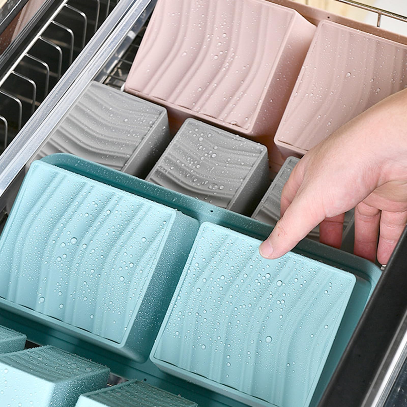 2 stampi in Silicone riutilizzabili per Ghiaccio con Copertura Che garantisce freschezza, rimozione Semplice, Essenziali per, stampi in Silicone per Uso Alimentare