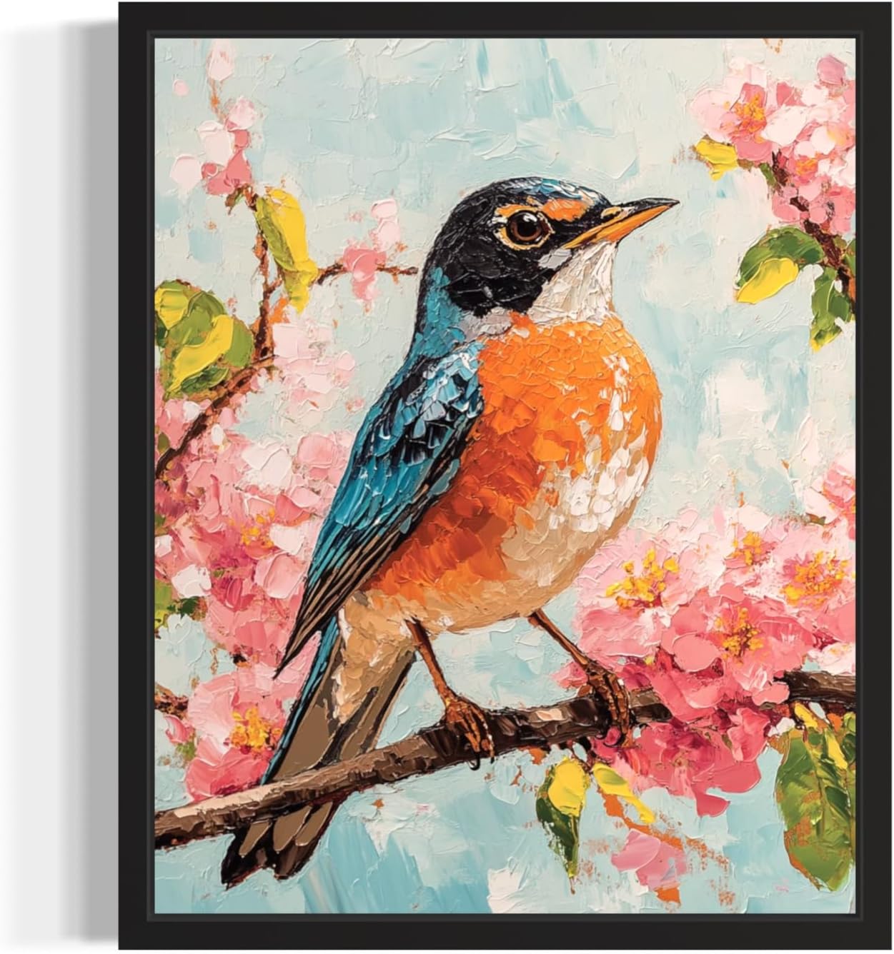 Bald Eagle Wall Art Print Poster, Floral Bird Tree Branch Nature Bedroom Bathroom Restroom Decor 157A (Bald Eagle, 24x36 inches, Unframed)