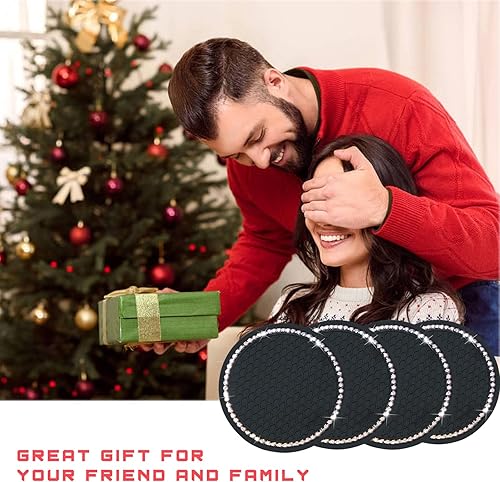 Miniatura 10 de Meroqeel - Posavasos para automóvil, portavasos rojos Meroqeel para hombres y mujeres, accesorios de decoración de goma para Carro, paquete de 4