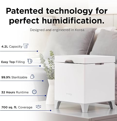Miniatura 2 de Carepod Cube Plus X50V Humidificador de acero inoxidable, fácil de limpiar, 3 ajustes de nivel de niebla, función de humedad automática y apagado