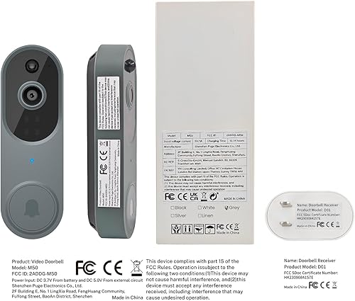 Miniatura 8 de Timbre de video inalámbrico inteligente 1080P, seguridad para el hogar con timbre de timbre, almacenamiento en la nube, Wi-Fi de 2.4 GHz, detección