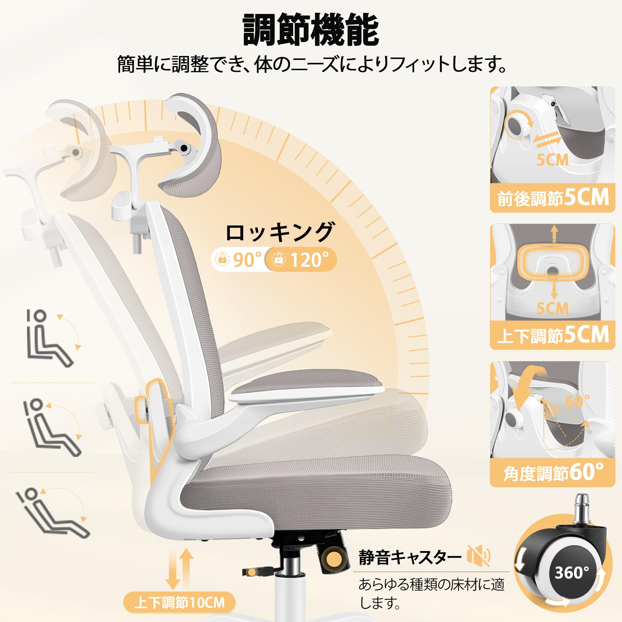 Amazon.co.jp: Primy 椅子 テレワーク 疲れない オフィスチェア