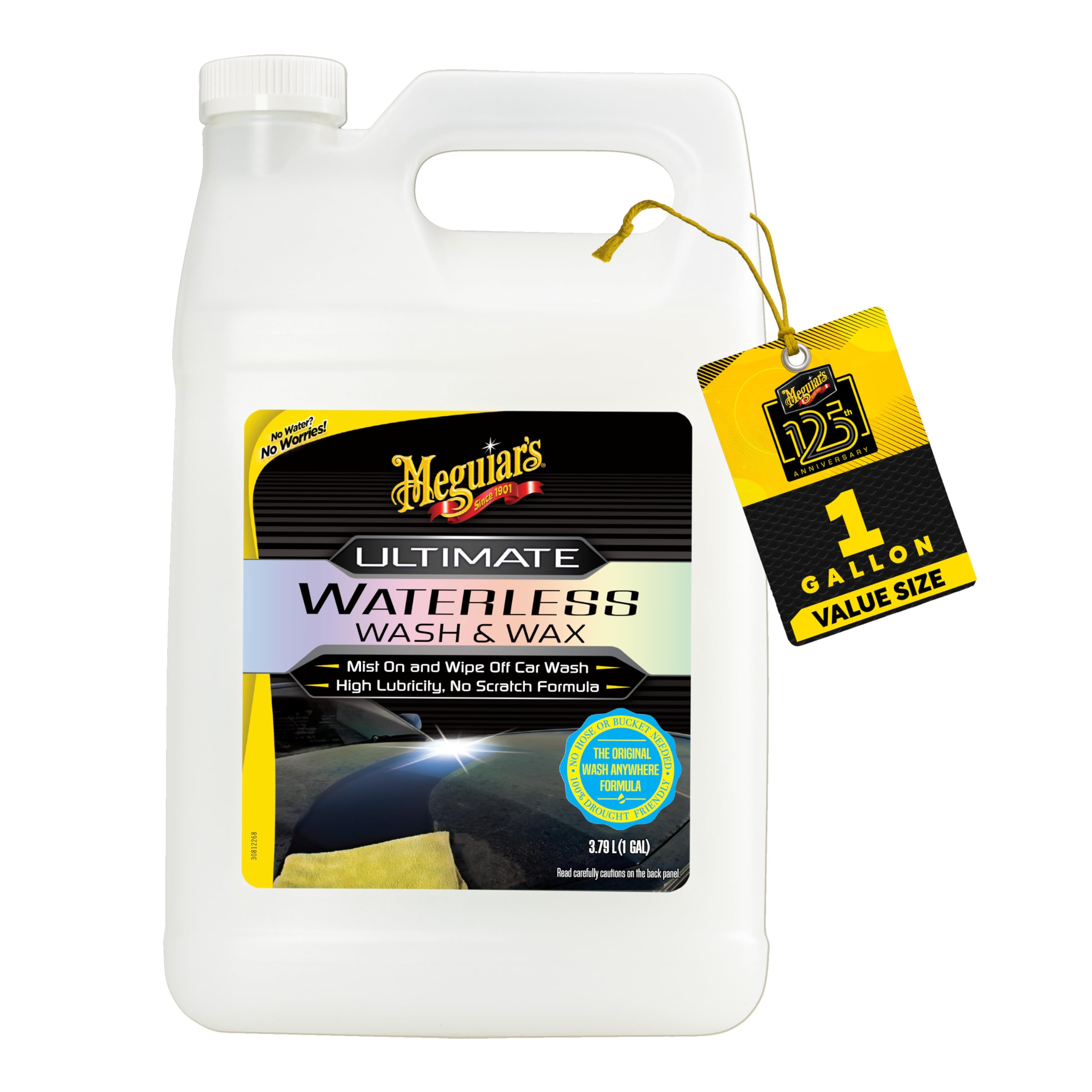 Ultimate Waterless Wash & Wax, Scratch-Free Waterless Car Cleaning Spray That Makes Detailing Quick and Easy, 2-in-1 Cleaner and Protection to Help Your Ride Shine, 1 Gallon (128 Oz)