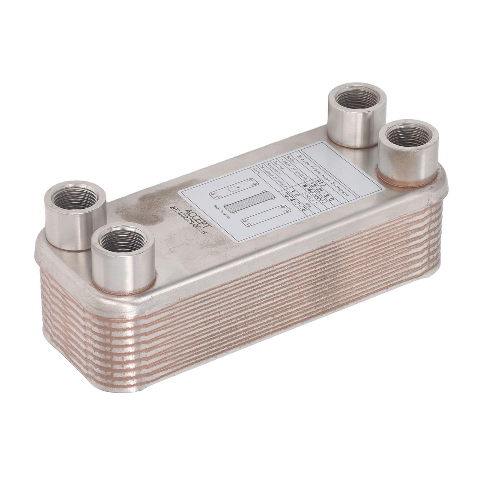 Pssopp Intercambiador de Calor de Placa Soldada de Acero Inoxidable 304, Enfriador Eficiente de Mosto de Cerveza para Equipos de Laboratorio y Elaboración de Cerveza Casera