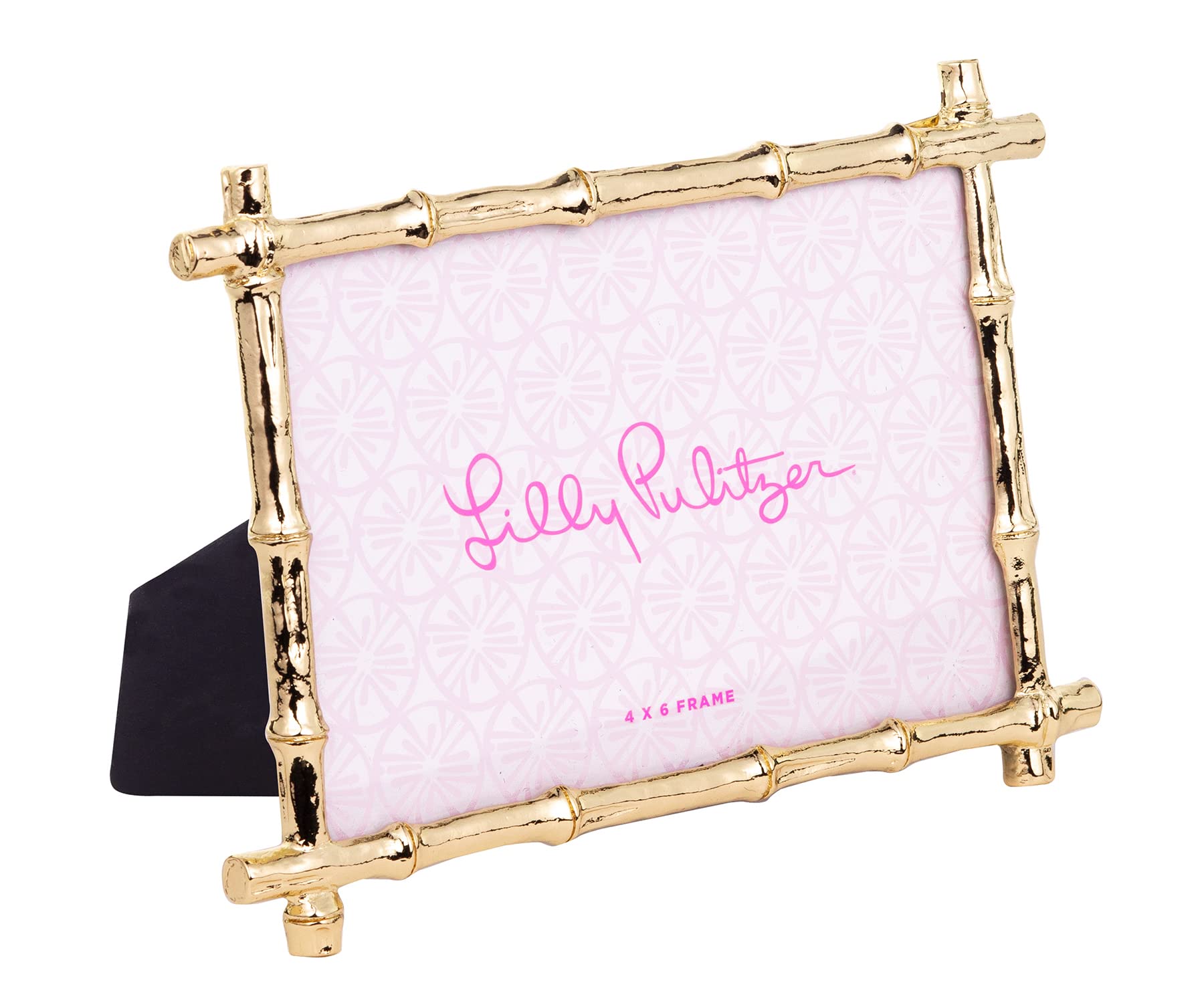 Lilly Pulitzer4x6 Picture Frame, Decorative Photo Frame for Tabletop, Metal Frame with Glass Front, Bamboo