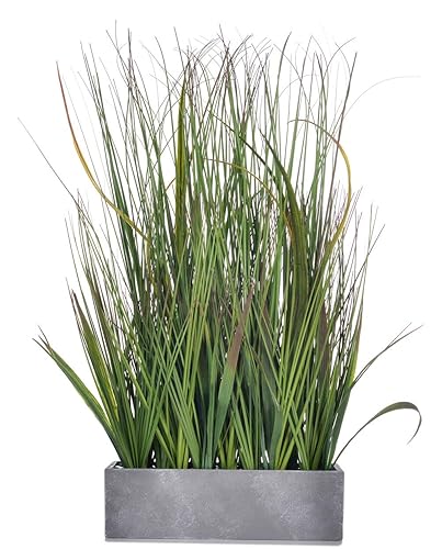 AlphaAcc 20 inch Fake Plants Weather Resistant Evergreen PVC Wheat