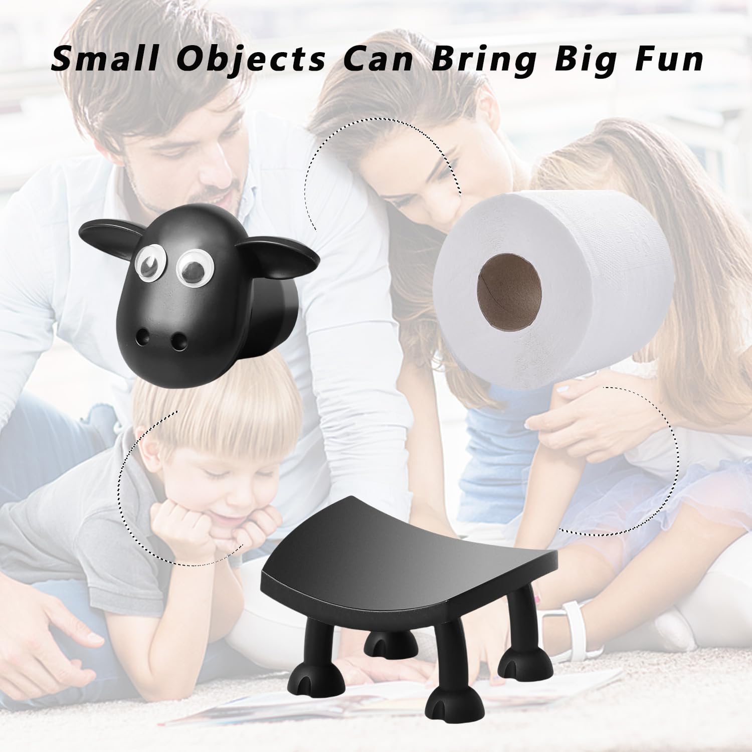 3 Pack Sheep Toilet Paper Holder, 3D Printed Black Sheep Toilet Roll Holder — Amazon image 4