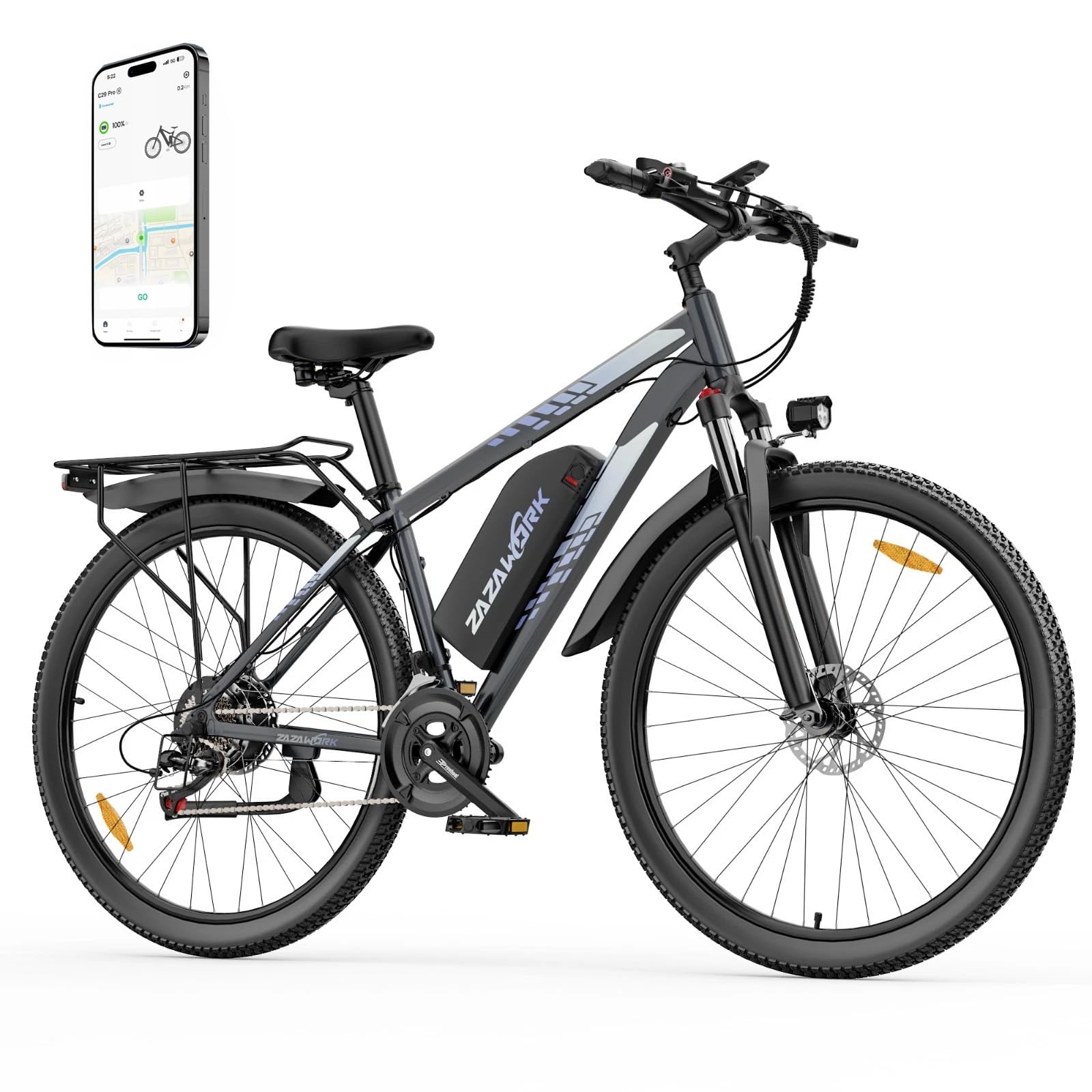 C29 Pro Vélo Électrique VTT 29 Pouces, Batterie 48V 20Ah, Autonomie 120 km, Freins Hydrauliques, 21 Vitesses, 63Nm, Cadre Aluminium