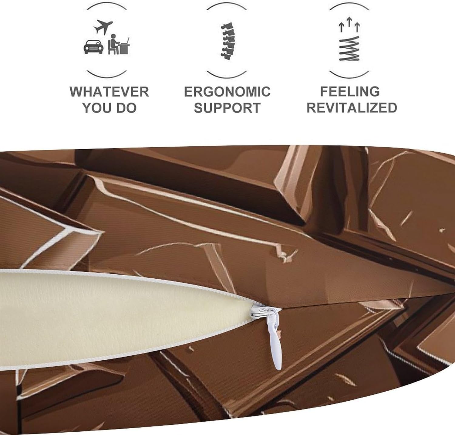 Brown Chocolates Memory Foam Pillows U Shaped Travel Neck Pillow