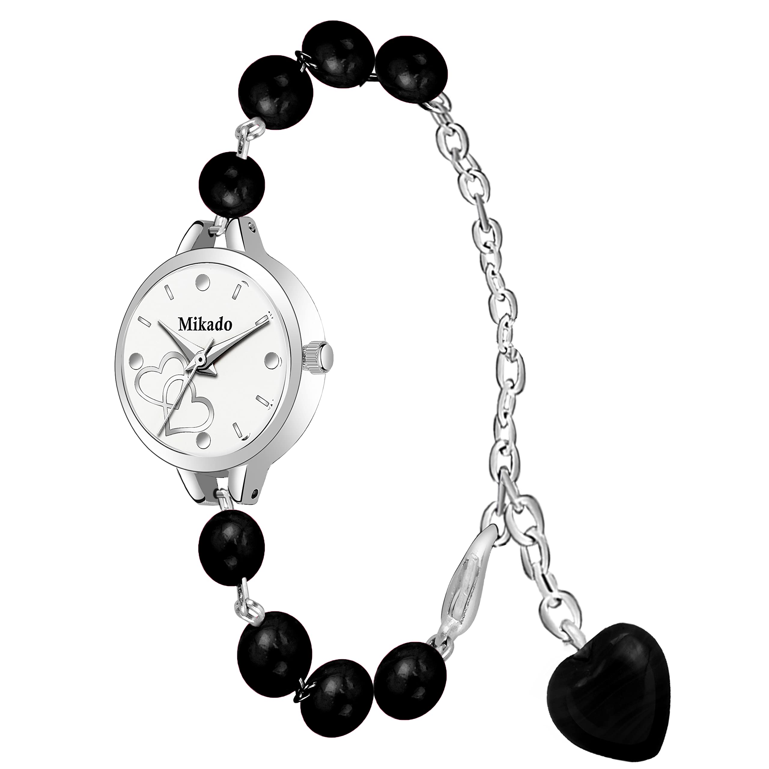 Mikado Girly Look Beaded Adjustable Strap Bracelet Style Analog Watch for Girls & Women (B0C28D19F8) Amazon Price History, Amazon Price Tracker