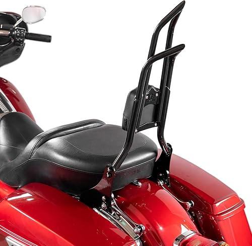 Mofun Respaldo de pasajero desmontable de 28 pulgadas de altura compatible con Harley Touring Street Road Electra Glide Road King 2009-2025, negro