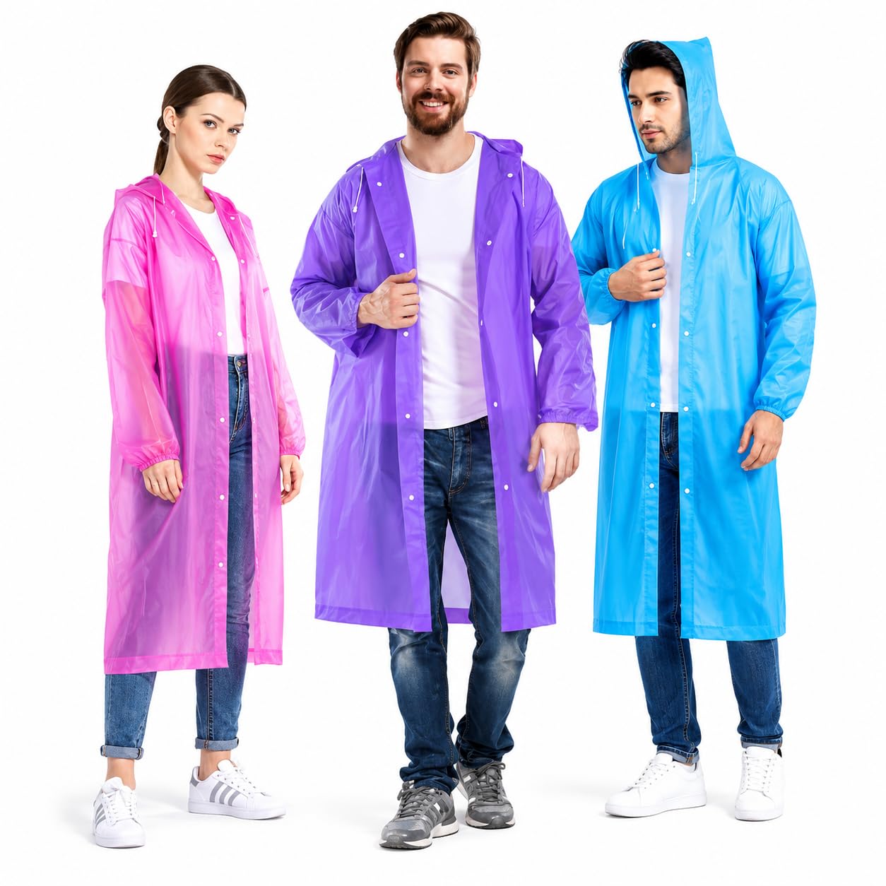 EVA Waterproof Hooded Raincoat for Men & Women - Pack of 1-image-45