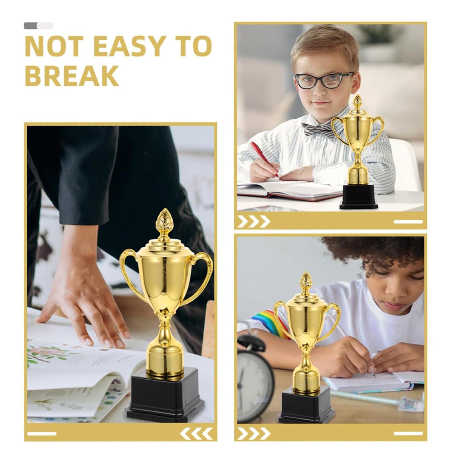 esmen 2 Stück Trophäen-Party-Medaillen, Gold-Trophäen, Fußball-Trophäen, Gewinner-Trophäen-Pokal für Verschiedene Wettbewerbe, Auszeichnungen, Partys usw