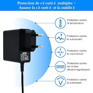 Power Supply 5V 1A Plug 5.5 mm x 2.1 mm AC/DC Adapter 100-240V 50-60Hz Power Supply 5V 1A with 9 DC Plug for LED Fairy Lights Routers Speakers Cameras