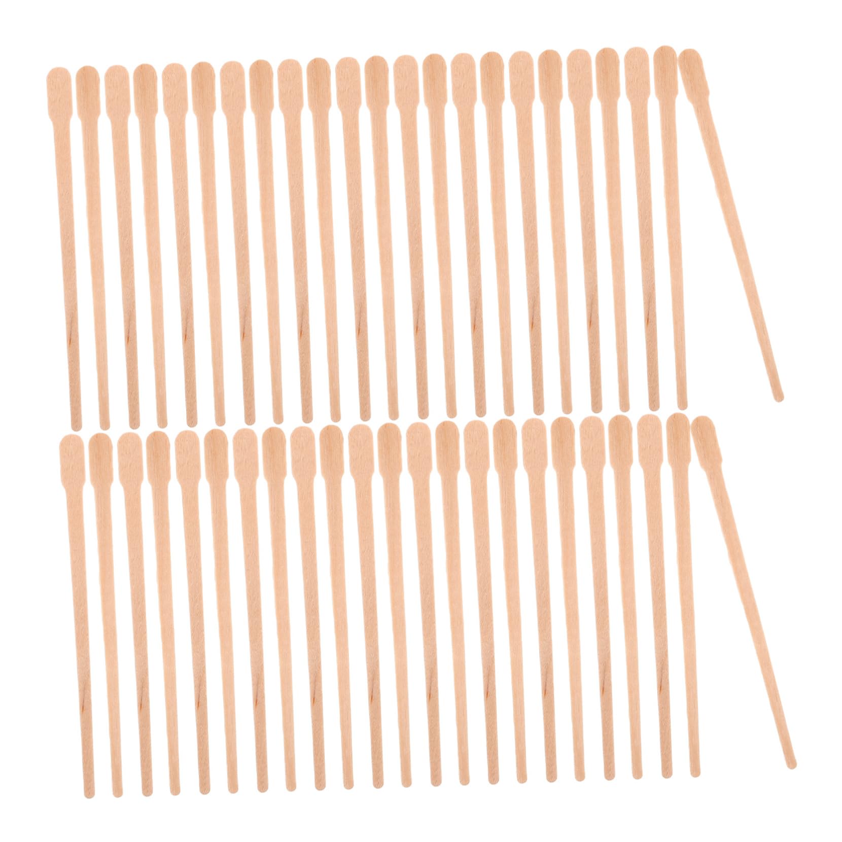 Mikinona Nose Hair Wax Rods 100pcs Wooden Body Hair Removal Wax Applicators Gentle and Smooth for Sensitive Skin