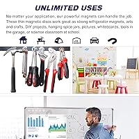 Vista 4 de Imanes de disco de neodimio superfuertes con adhesivo de doble cara, potentes imanes permanentes de tierras raras. Imanes para nevera, bricolaje