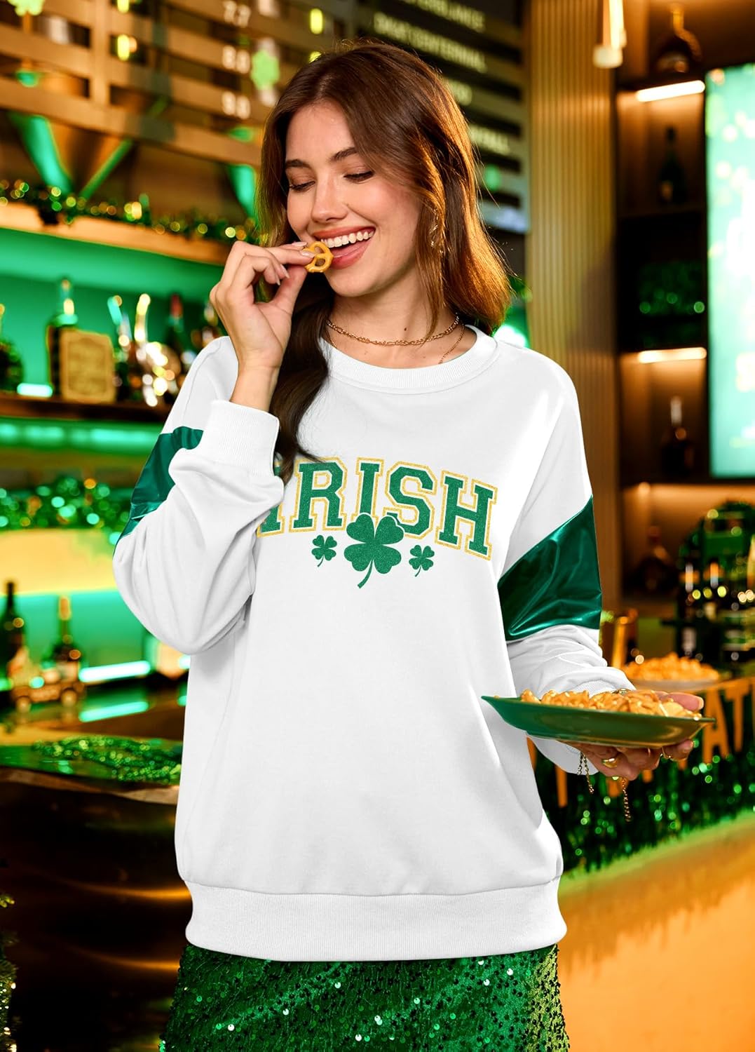 For G and PL Womens Christmas Glitter Print Sweatshirt - Image 4