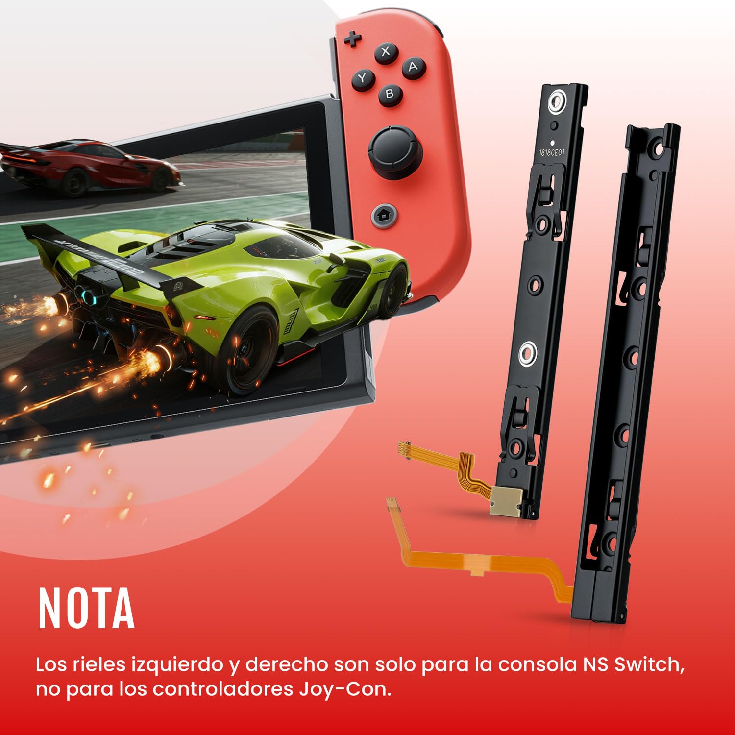 Wigearss Riel Deslizante para Nintendo Switch, Carril de Deslizamiento del Lado Derecho e Izquierdo con Riel Deslizante de Reemplazo y Herramientas para Nintendo Switch