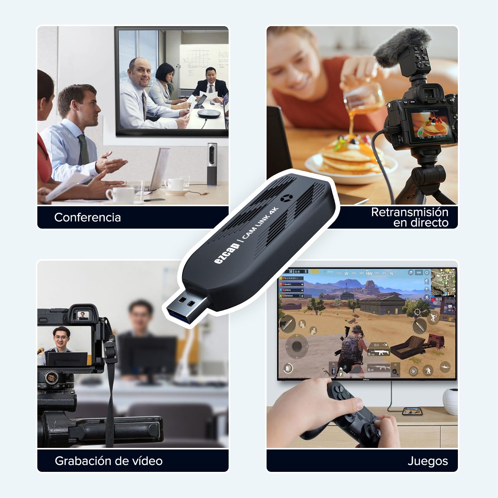 Mwin Tarjeta de Captura de Video, Tarjeta de Captura CAM Link 4K, Full HD 4K30/1080p120, HDMI de Baja latencia a USB 3.0, Captura de Videojuegos para Juegos, transmisión, transmisión en Vivo,