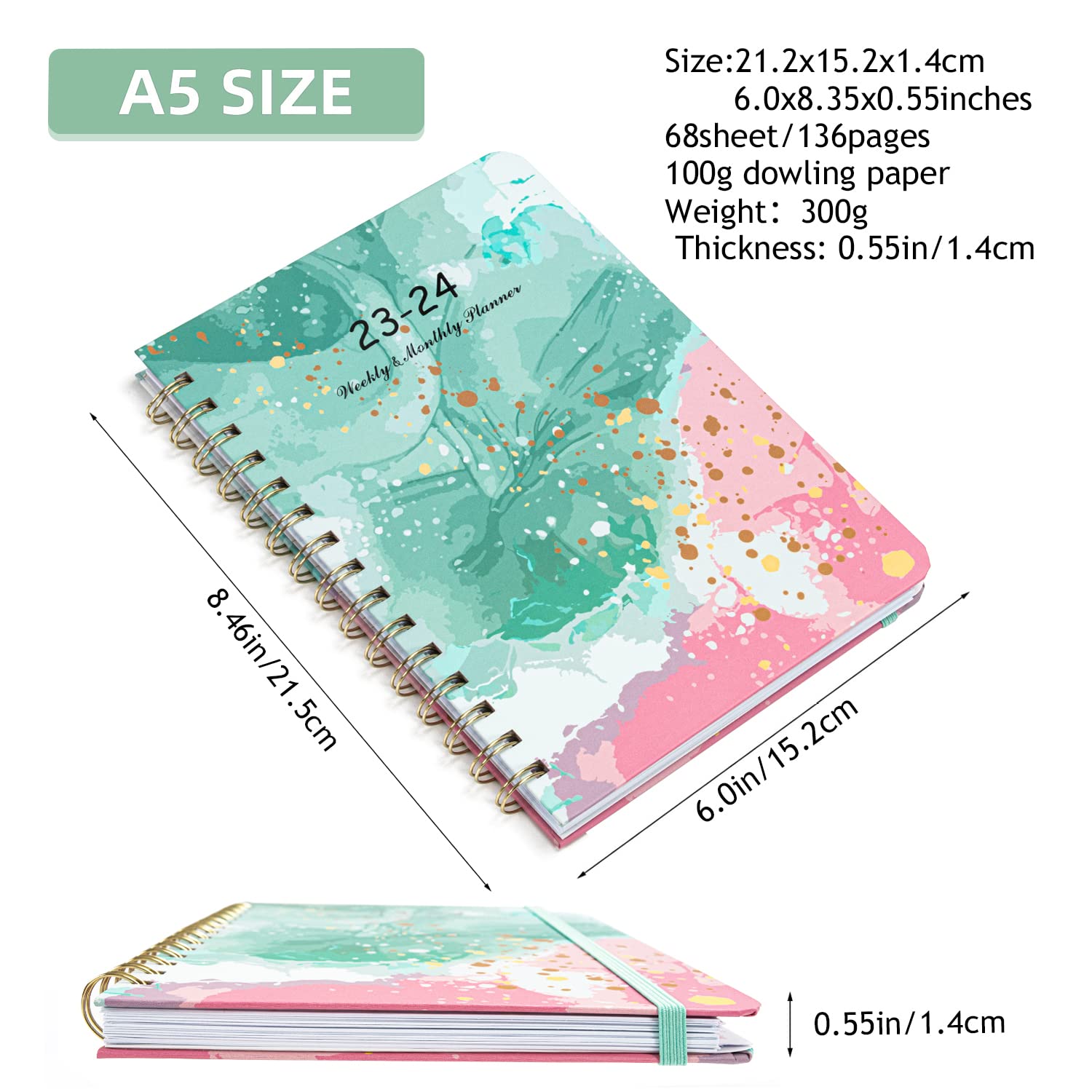 Finocam - Agenda 2026 Semana Vista Vertical | Enero - Diciembre (12 Meses) | Agenda A5 Con Goma Elástica Y Cinta Punto | Tapa Blanda Flexi Lisa - Negro - Catalán