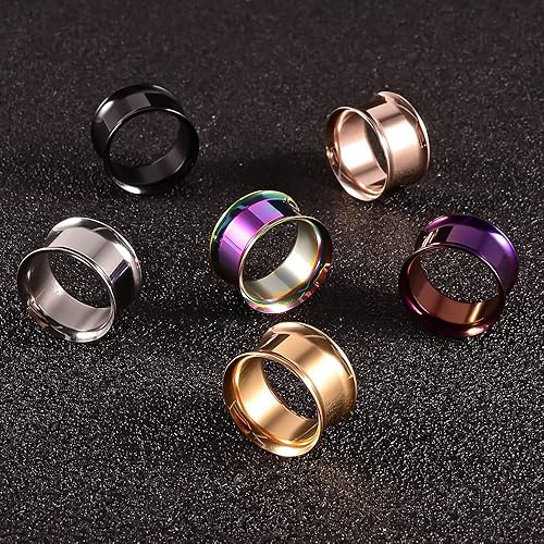 Miniatura 8 de Juego de 12 tapones para los oídos de acero inoxidable 316L, calibre grande, tornillo de estiramiento, ajuste de túneles calibre 0.07 oz - 1 pulgada