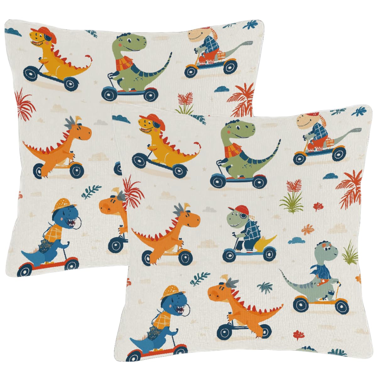 Housse de coussin dinosaure lavable pour protéger les oreillers