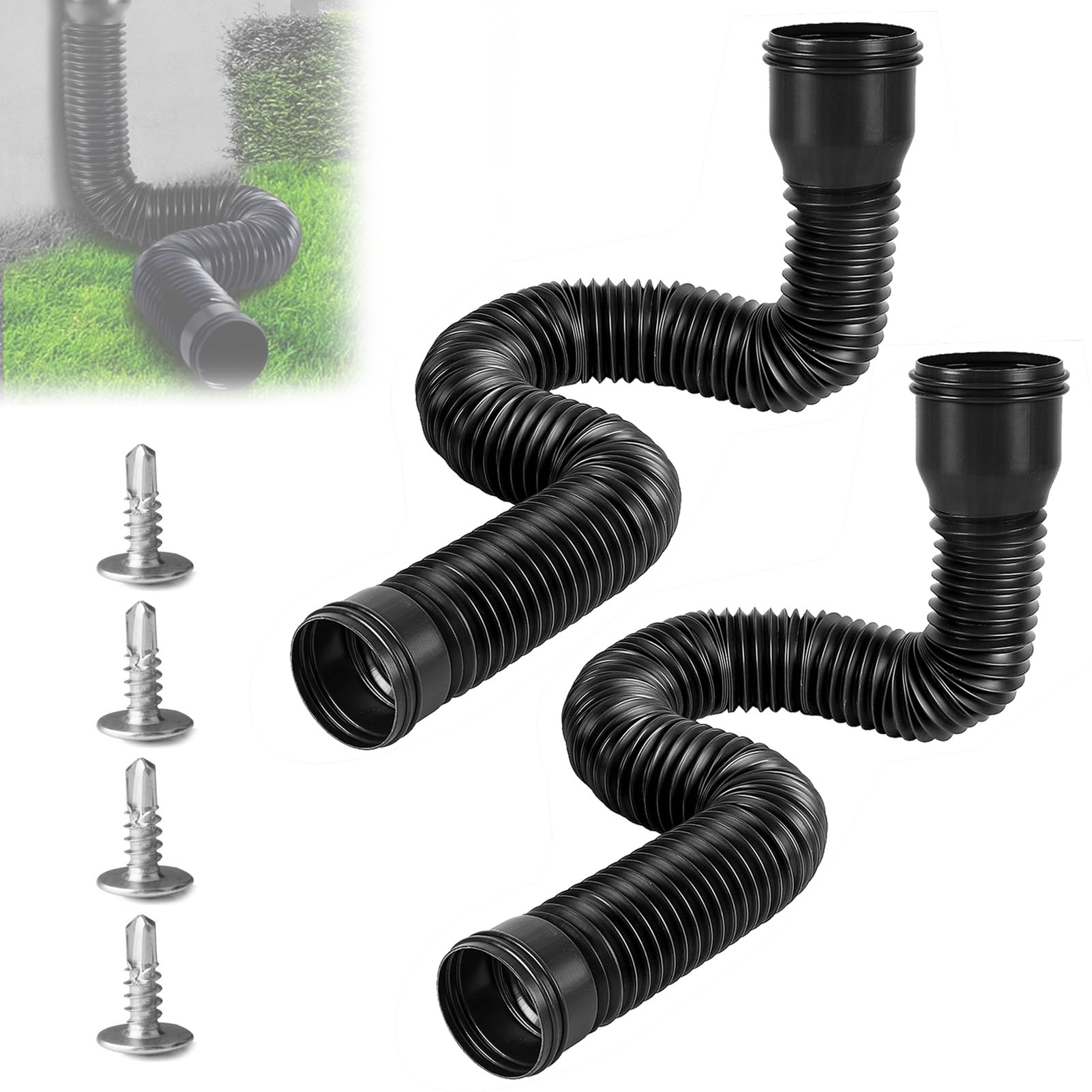 Canaux de toit et extension de gouttières 80/100 mm pour fossé de pluie de jardin
