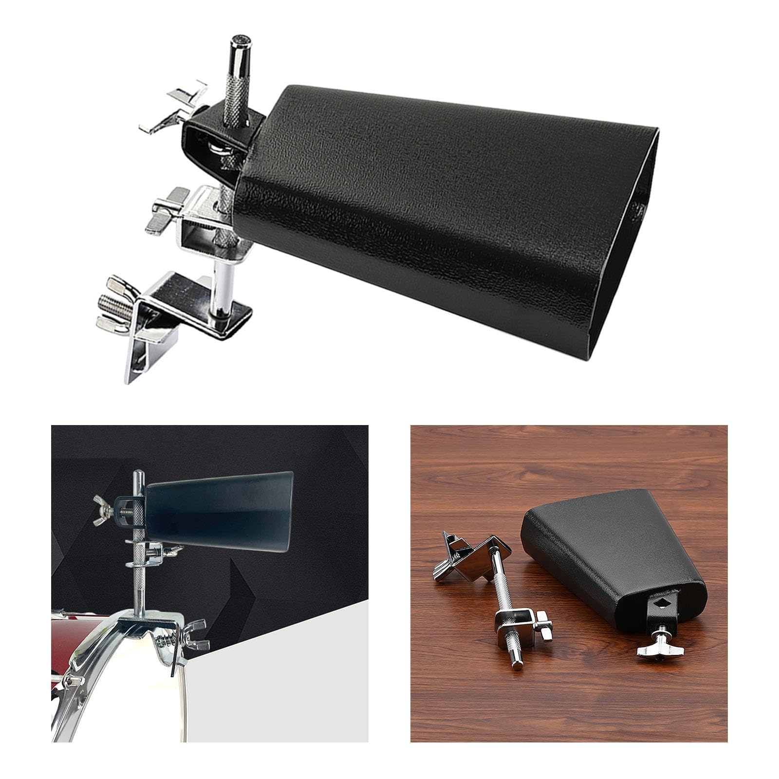 Supporto per campanaccio, accessorio per strumenti a percussione, in metallo, con eccellente livello di suono, regalo per gli amanti della musica jazz, aspetto e consistenza eleganti. Regalo a