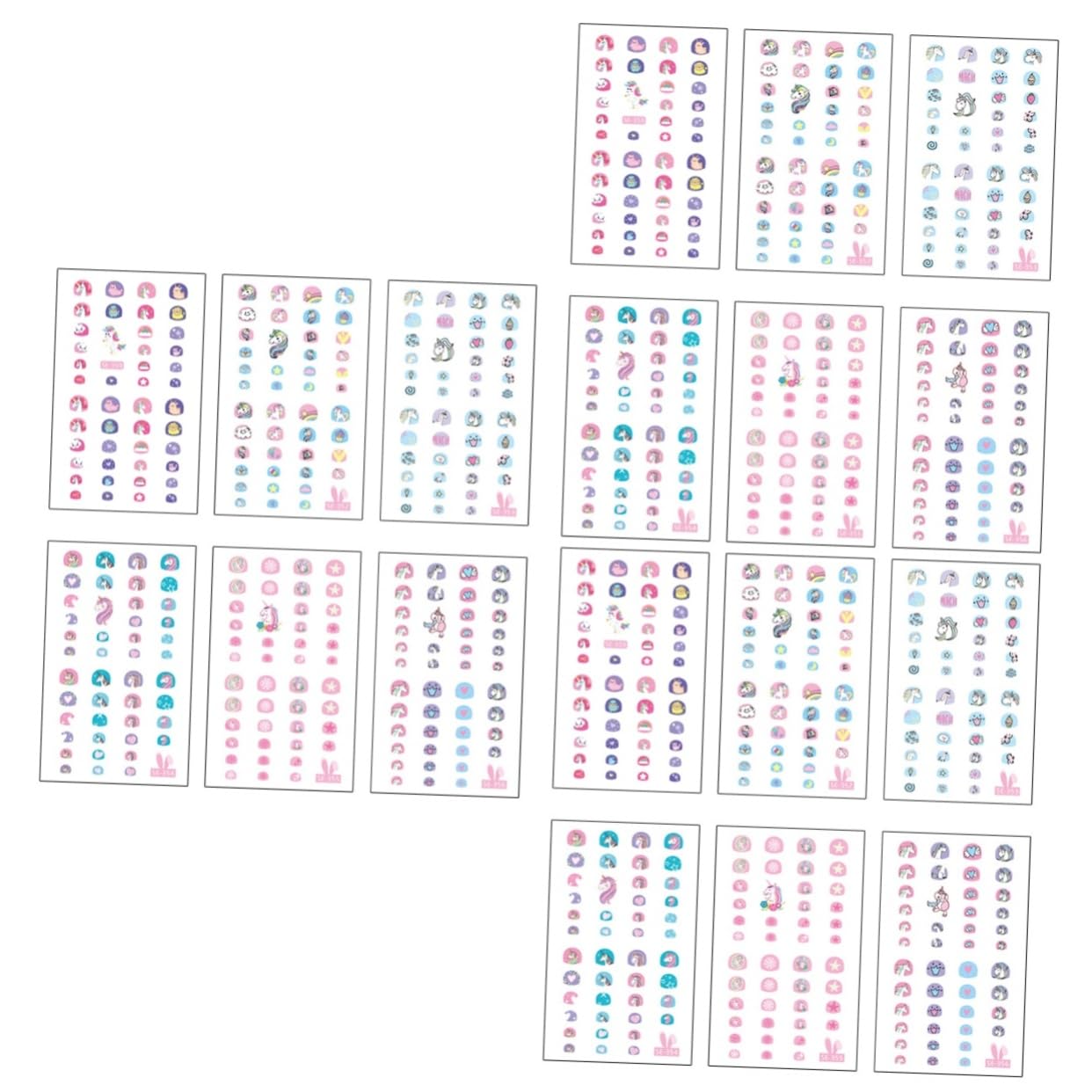 minkissy 30fogli Adesivi Per Unghie Cartoni Animati Unicorno Di Adesivi Per Unghie Per Ragazzo Ragazza Facili Da Applicare e Rimuovere Fantasie Variegate Per Nail Art Creativa e Divertente