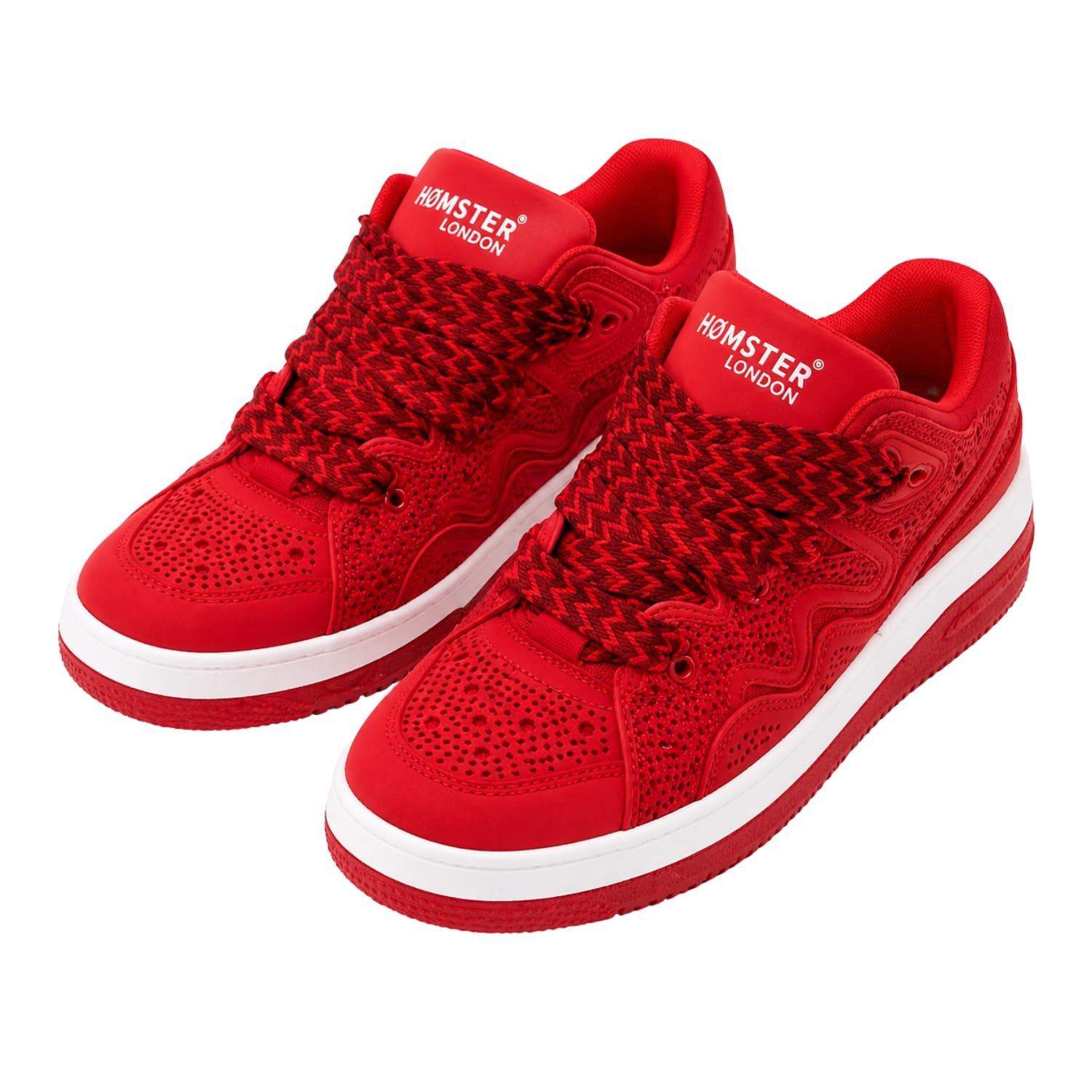 London Neptune Party Red Sneakers for Girls & Women | Stylish Casual Shoes | Lightweight Comfortable Lace-Up Sneakers | Trendy Fashion Footwear-image-1