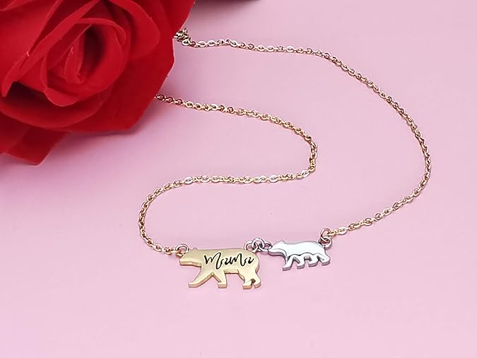 Beffy Mama Bear Necklace Locket for Mom, Mother Gift from Daughter Son