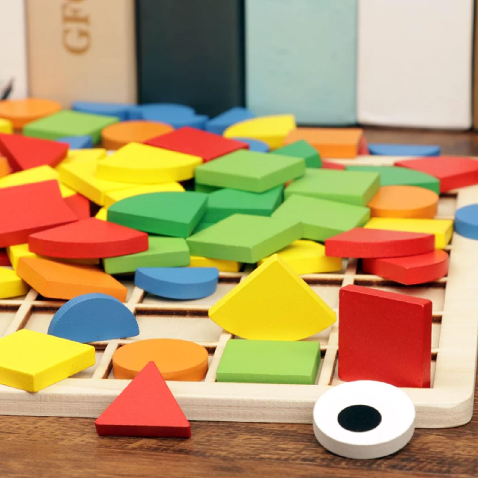 Rompecabezas Mosaico Formas Geométricas Madera Montessori