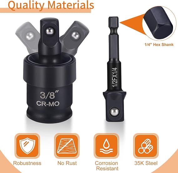 Impact Drive Socket Adapter Set Impact Universal Joint Socket Set