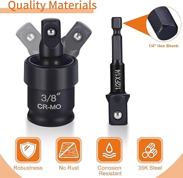 Impact Drive Socket Adapter Set Impact Universal Joint Socket Set