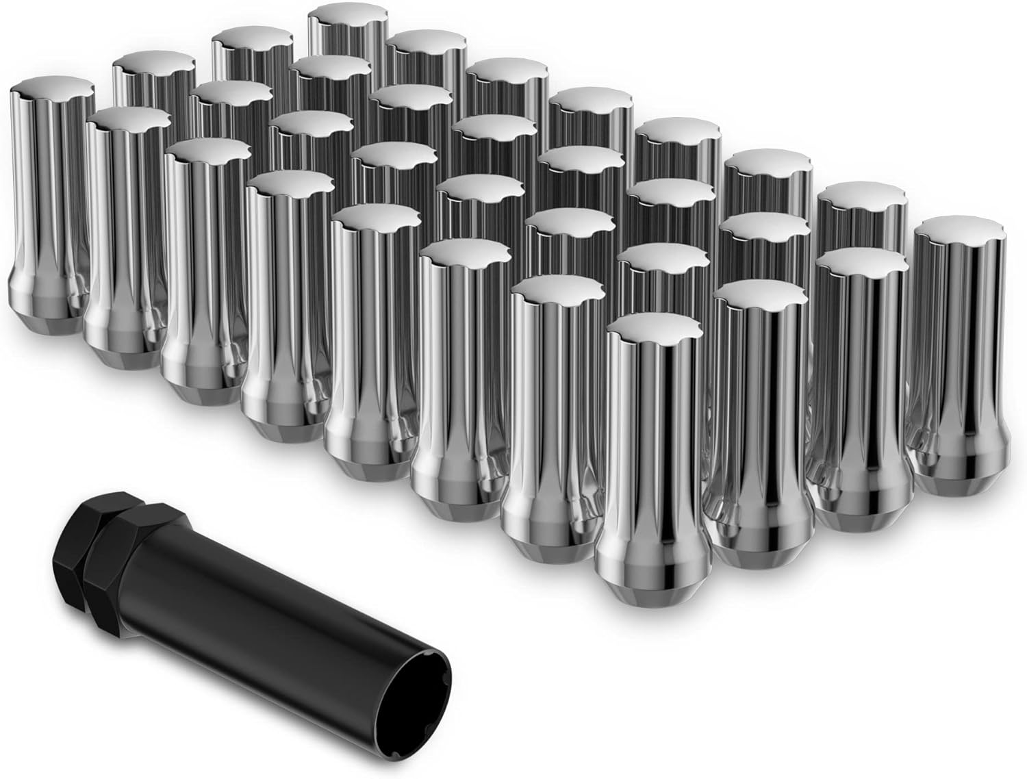9/16x18 Wheel Lug Nuts, 32x Chrome 9/16x18 Lug Nut,Conical