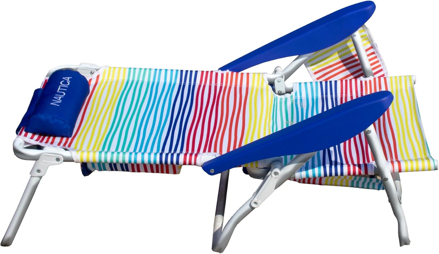 Nautica Backpack Beach Chair – 5 Position Reclining Portable Folding Beach Chair for Adults with Padded Pillow Headrest, Insulated Cooler Bag, Double Cup Holders, Outdoor Folding Chair, 300lb