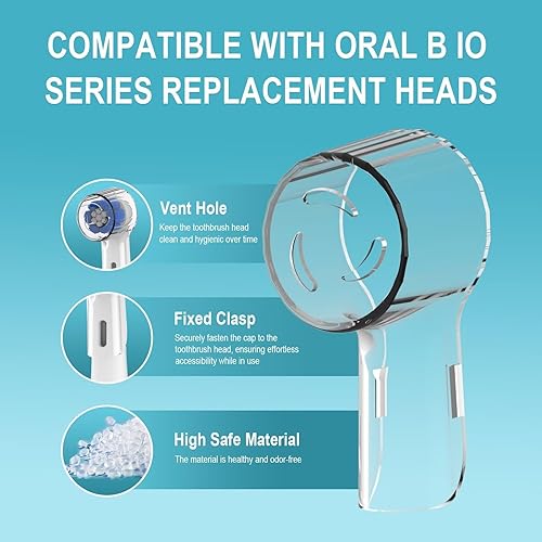 Miniatura 3 de Paquete de 6 cabezales de cepillo de dientes a prueba de polvo compatibles con Oral B, se adapta a Oral-B iO Series, Pro 1000, 1500, 5000, 7500,