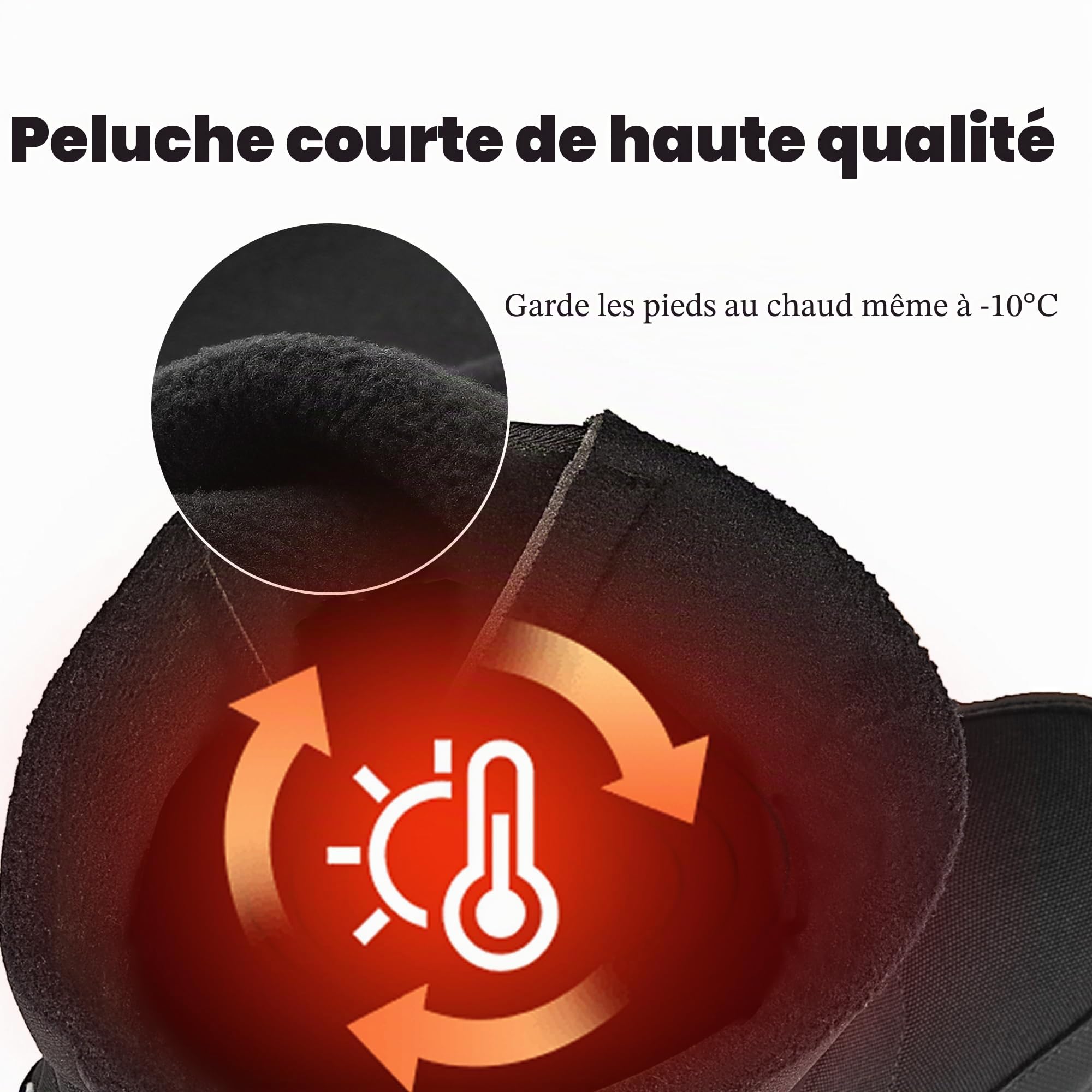 TLOLA Bottes d'hiver pour homme - Imperméables - Doublure chaude - Légères - Antidérapantes - Pour le travail, le ski, le plein air