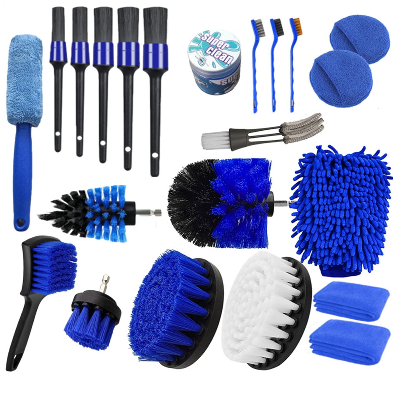 Kit di pulizia degli interni 'auto, kit di pulizia del lavaggio automatico | Kit di pulizia automobilistica professionale per interni, esterni, ruote, cruscotto