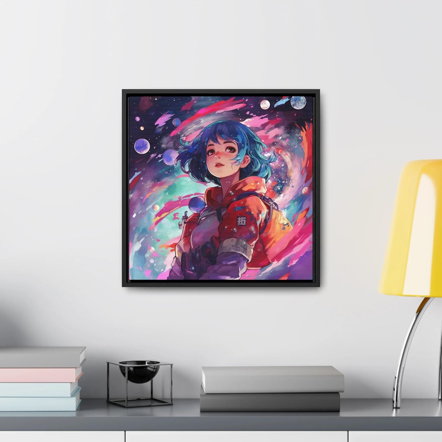 Anime Stardust - Gallery Canvas Wraps, Square Frame Premium Gallery Wraps (1.25″) Black 16″ x 16″