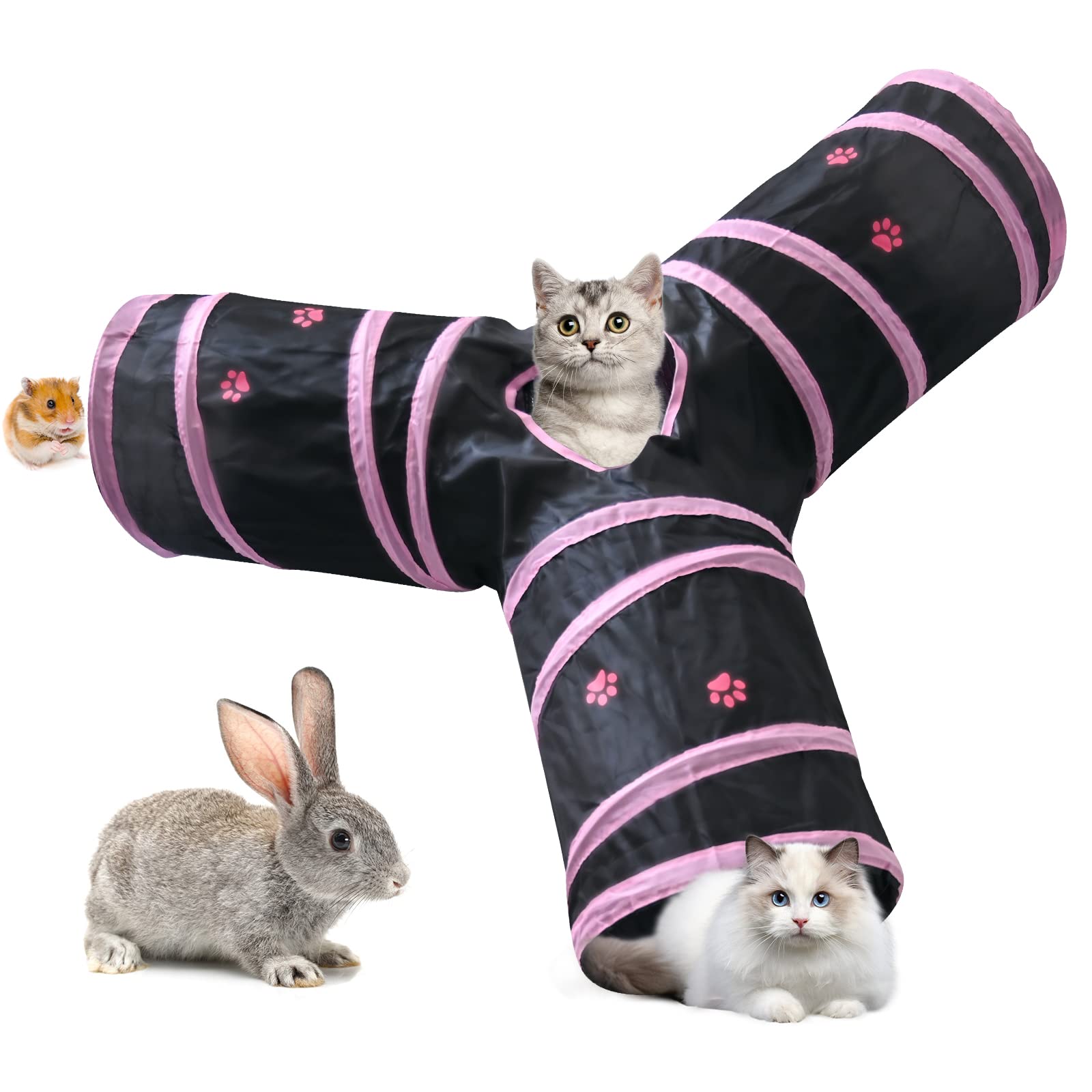 Buy Jodsen 3 Way Cat Tunnel Collapsible Pet Tunnel w/ Hanging Ball