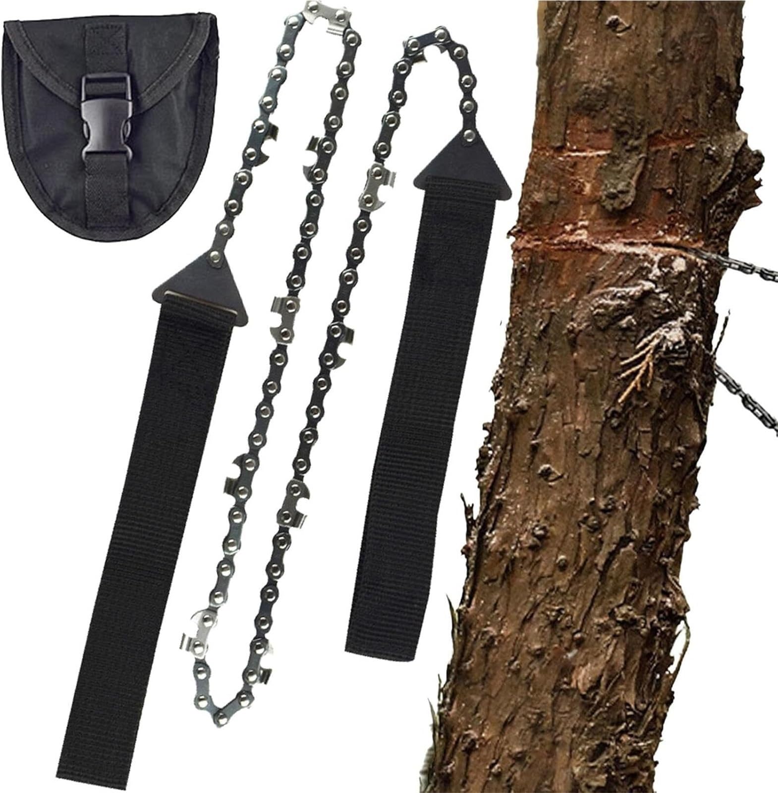 Tronçonneuse de poche, tronçonneuse de poche: coupe-bois, équipement de survie for la coupe d'arbres, scie de survie, scie à chaîne à corde de randonnée, tondeuse folle