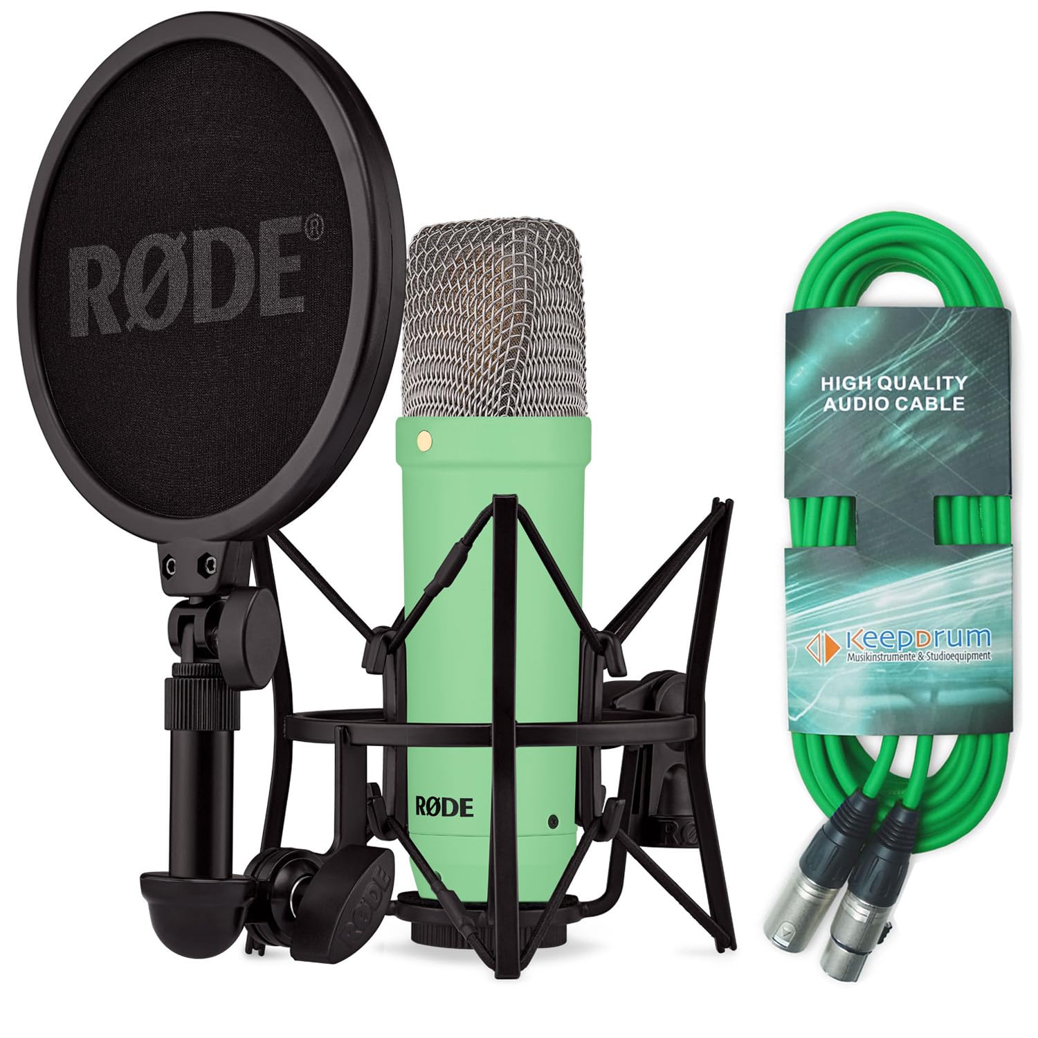 Rode NT1 Signature Green Studio-Mikrofon Grün + keepdrum XLR-Kabel Grün