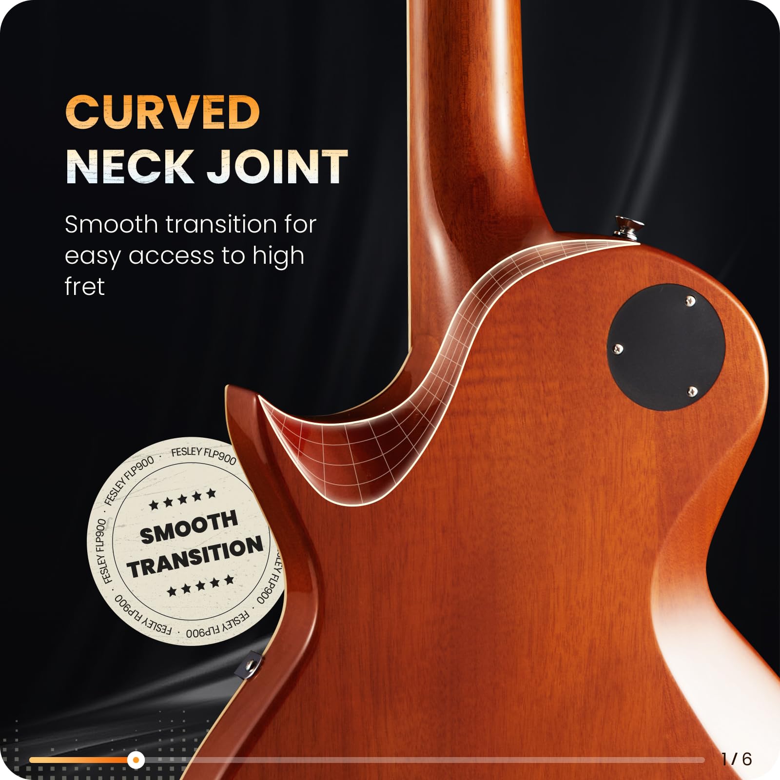 Fesley LP Electric Guitar with Arched Top:39