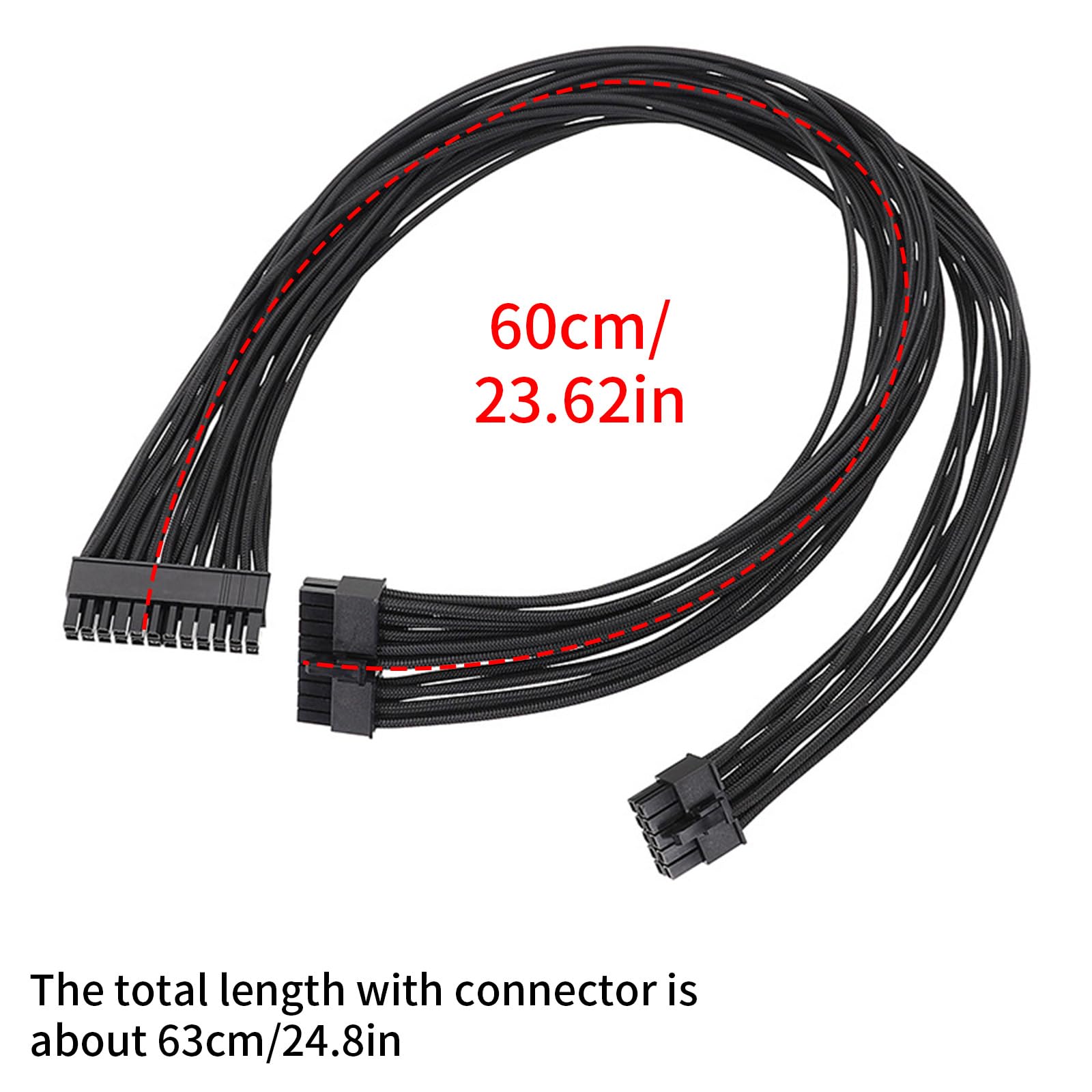 Cavo di alimentazione modulari piatto, 60 cm, 18 AWG, 10 pin + 18 pin a 24 pin, per sistemi informatici modulari di stabilità, cavo di alimentazione