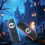 4pcs Thumb Grips Compatible with Switch 2, White & Glitter Skull Design Anti-Slip Silicone Joystick Caps Ergonomic Controller Stick Button Covers for Gamers Comfortable Grip