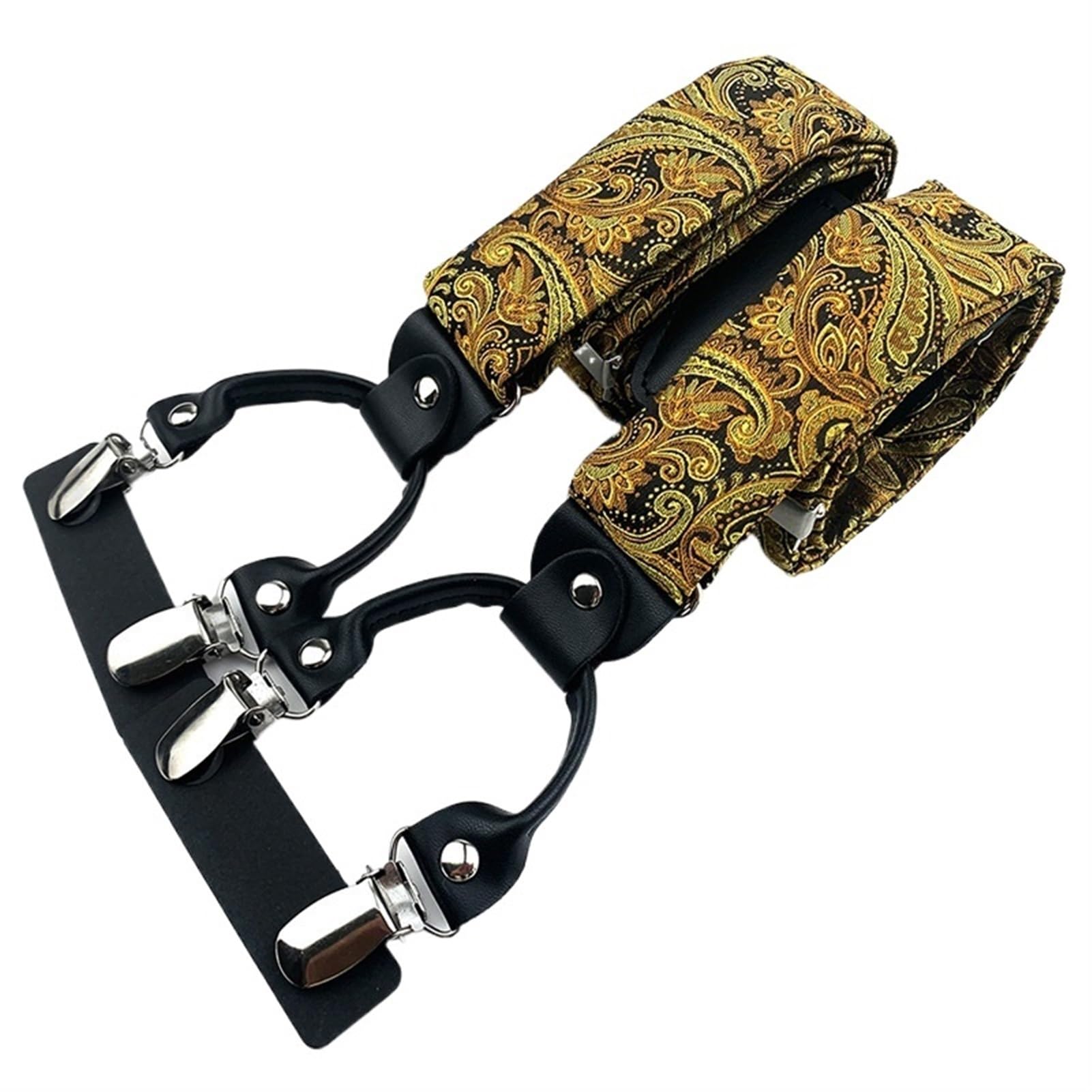 ERICAT Bretelles hommes femmes adulte cuir Y dos réglable élastique pantalon bretelles sangles ceinture fête de mariage (Color : BD-A15)