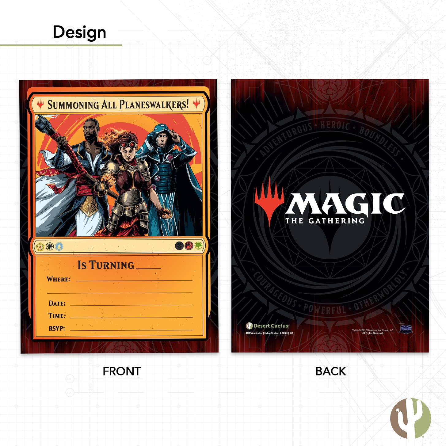 Amazon.com : Desert Cactus Magic the Gathering Happy Birthday Invitations  Invites Cards 10 Count With Envelopes Boys Girls Kids Party (Style B) :  Home & Kitchen